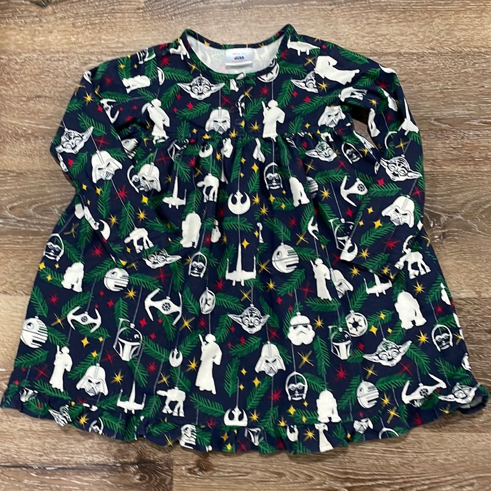 Hanna Andersson Star Wars Christmas holiday flannel nightgown pajama dress 4 100